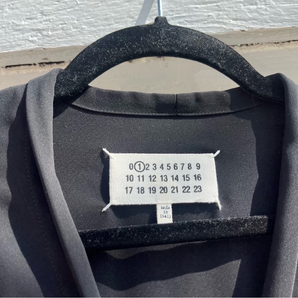 MAISON‎ MARTIN MARGIELA black short sleeve zip up pocket detail midi dress - Picture 9 of 12
